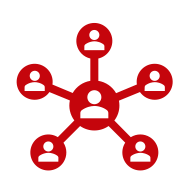 Icon: people connected to other people